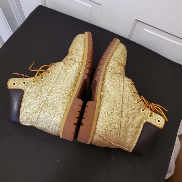 Timberland Boots Covered in Gold Glitter  … - Picture 8 of 11